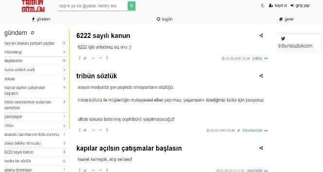Taraftarlara özel sözlük