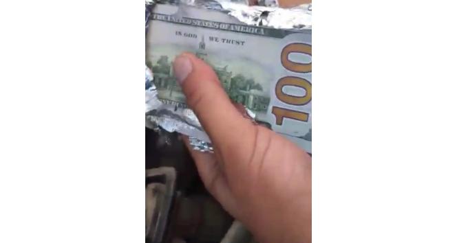 Gaybubet operasyonunda dolarlar arabanın kaputunda bulundu